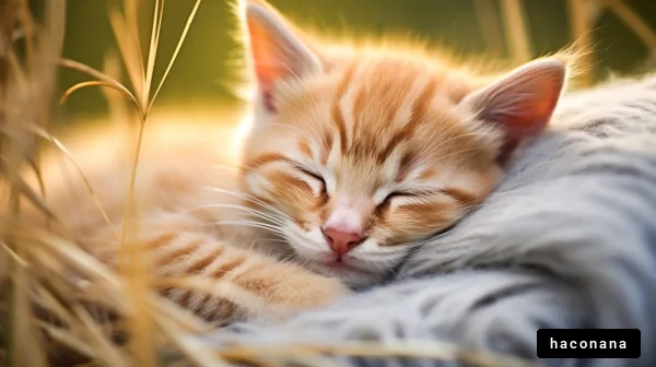 寝ているオレンジ猫