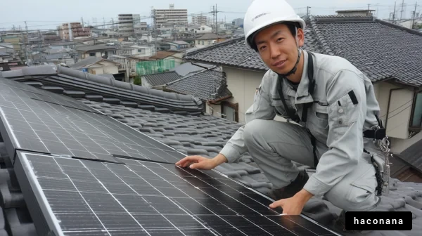 太陽光発電の設置作業