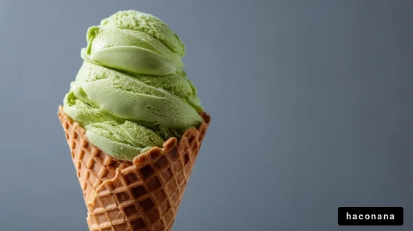 緑のアイスクリームコーン