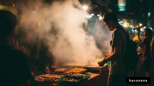繁華街の屋台とグルメ