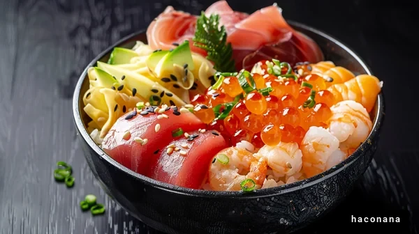 色とりどりの寿司丼