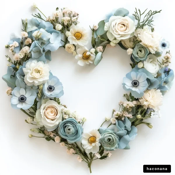 ハート型の花のアレンジ