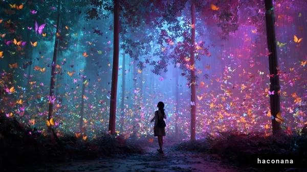 幻想的な蝶の森