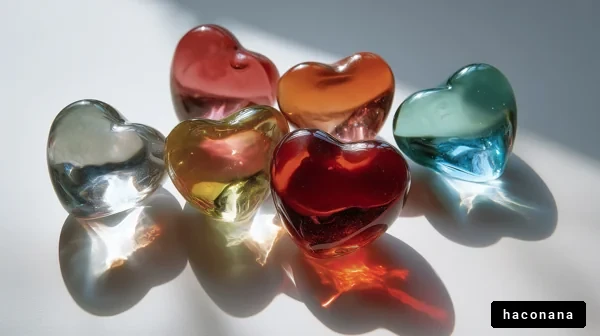 カラフルなハートのオブジェ