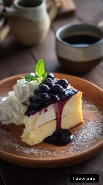 ブルーベリーケーキとクリーム