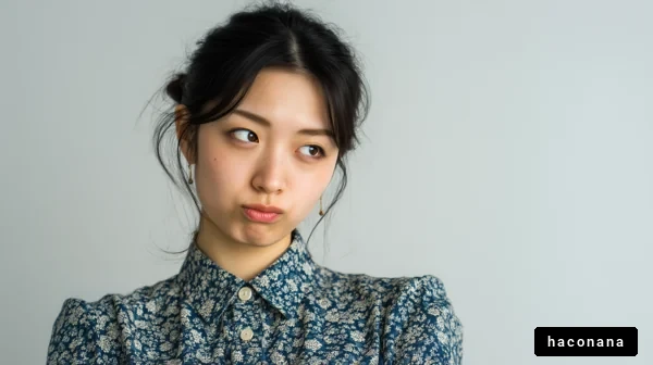 少女の不満な表情