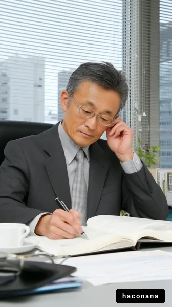 オフィスで考えるビジネスマン