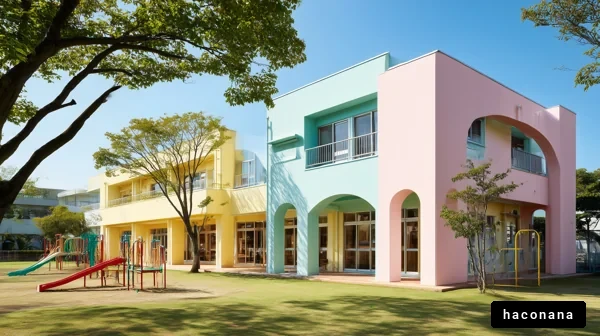 カラフルな幼稚園の外観