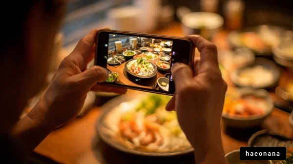 美味しい料理を撮影する