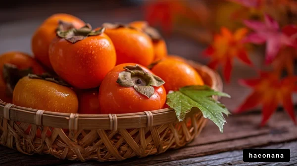 秋の美味しい柿の盛り合わせ
