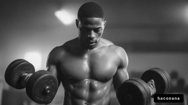 ウェイトトレーニング中の男性