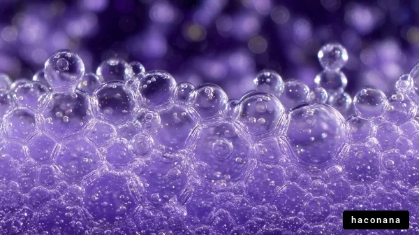 紫色の泡のクローズアップ