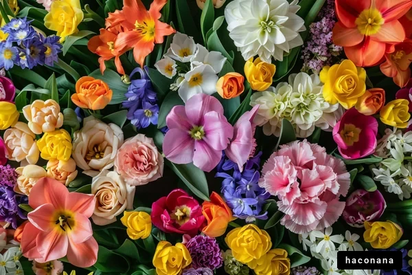 色とりどりの花々の映像