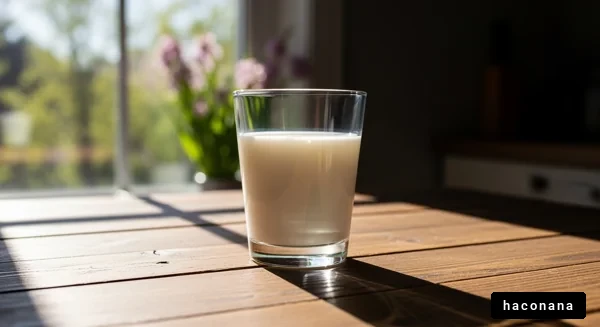 朝の光を浴びたミルク