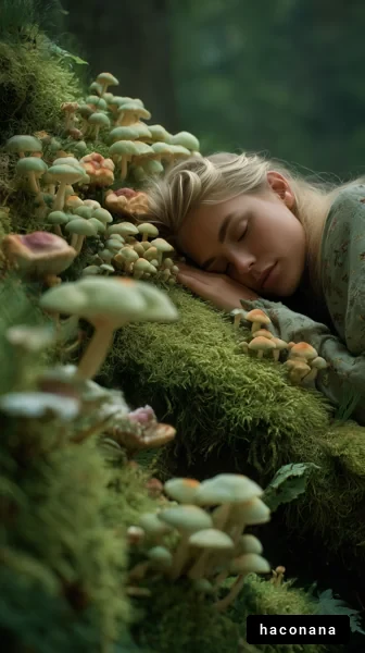 森の中で穏やかに眠る