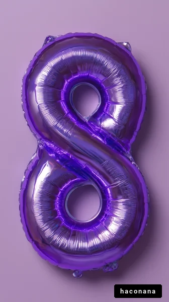 紫色の風船の数字8