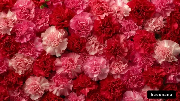 色とりどりのカーネーション