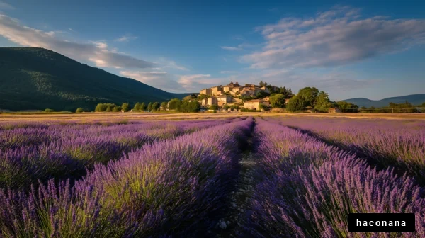 ラベンダー畑の美しい風景