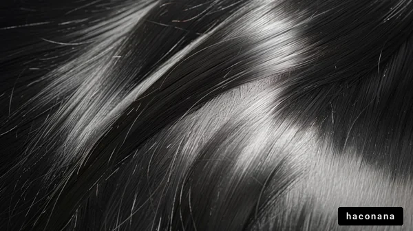 光沢のある黒髪のクローズアップ