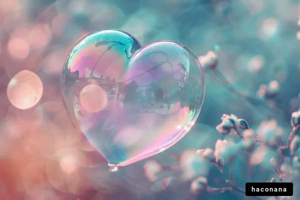 幻想的なハートの泡