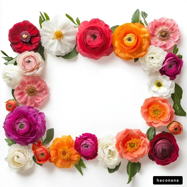 華やかな花のフレーム