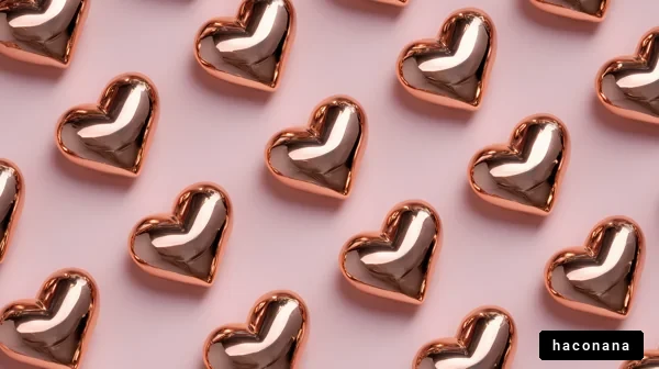 光沢のあるハートの模様