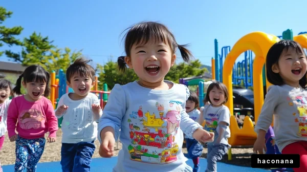 遊び場で楽しむ子供たち