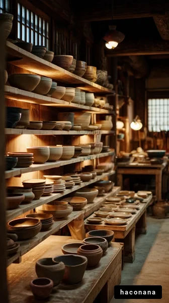 陶器工房の内部風景