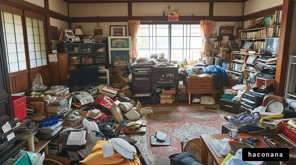 散らかった部屋の様子