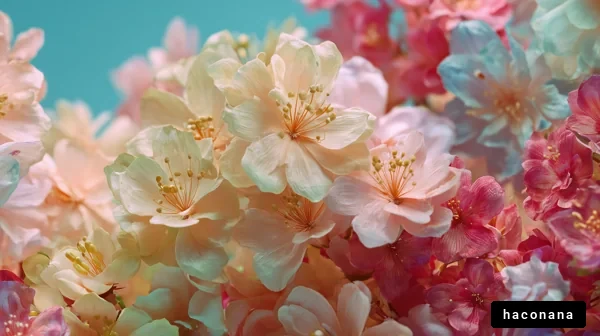 カラフルな花のボケ