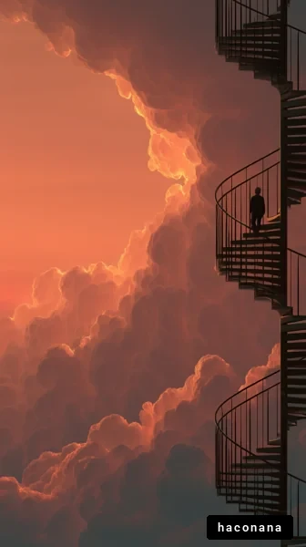 幻想的な雲の中の階段