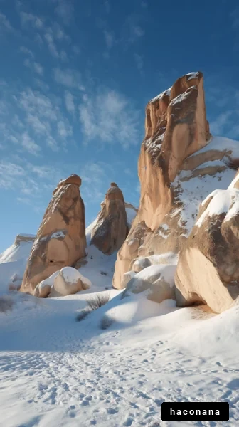 雪に覆われた岩景色