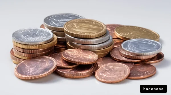 さまざまなコインの山