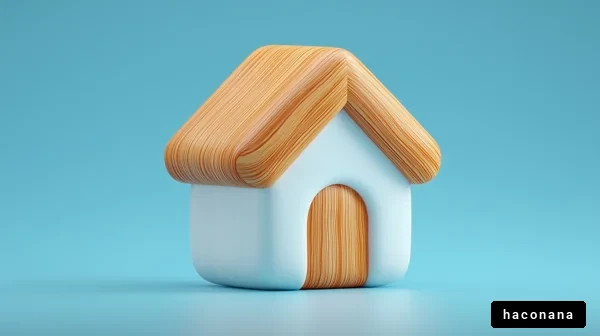 カラフルな木の家の形