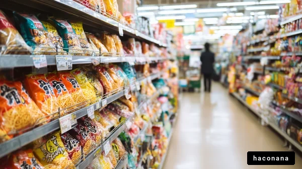 スーパーマーケットの通路風景