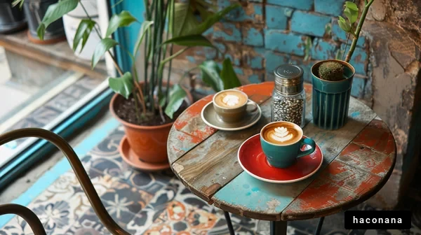 カフェタイムの美しい風景