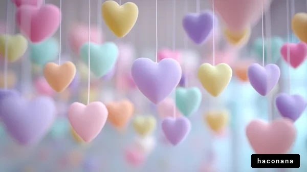 カラフルなハートの装飾