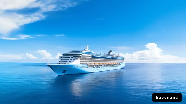 海の青とクルーズ船