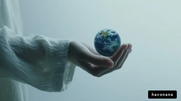 手に持つ地球と希望