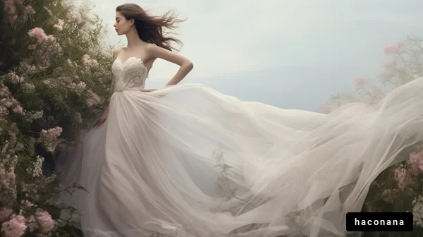 風になびく美しいドレス