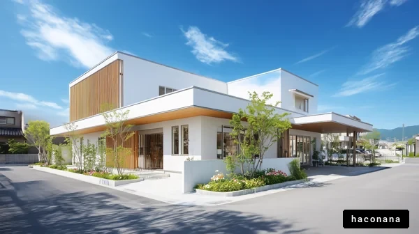 モダンな建物と青空