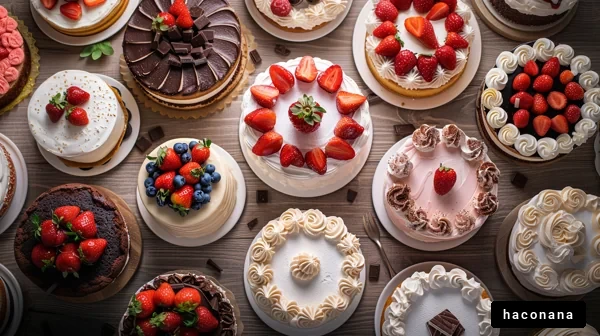 色とりどりのケーキの盛り合わせ