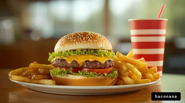 美味しいハンバーガーとフライドポテト