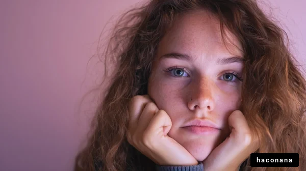 思索する女性のポートレート