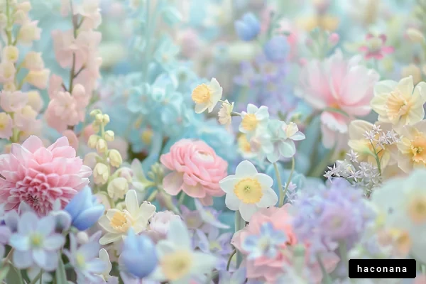 カラフルな花々の景色