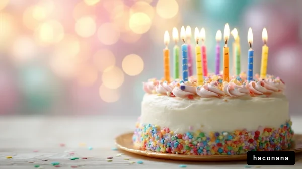 カラフルな誕生日ケーキ