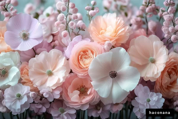 色とりどりの花々のアレンジメント