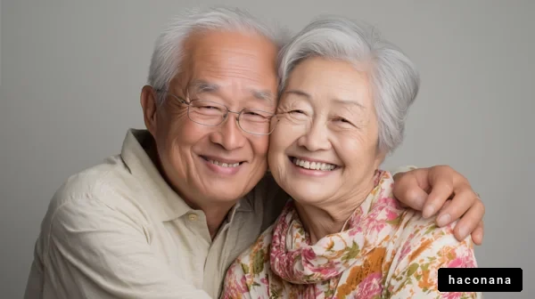 笑顔のシニアカップル