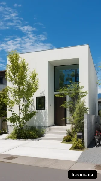 現代的な白い家の外観