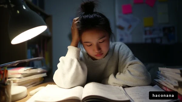 勉強に集中する学生